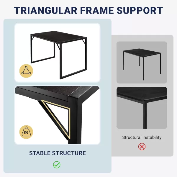 imageAllewie 3Piece Kitchen Dining Table Sets with Benches Sturdy Triangle Structure SpaceSaving Multifunctional for Dining RoomLiving RoomStudio Black ampamp BlackBlack  Black