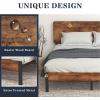 imageAllewie Full Size Platform Bed Frame with Wood headboard and Metal SlatsRustic Country Style Mattress FoundationBox Spring OptionalStrong Metal Slats SupportEasy AssemblyFull