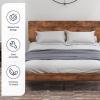 imageAllewie Full Size Platform Bed Frame with Wood headboard and Metal SlatsRustic Country Style Mattress FoundationBox Spring OptionalStrong Metal Slats SupportEasy AssemblyQueen