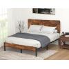 imageAllewie Full Size Platform Bed Frame with Wood headboard and Metal SlatsRustic Country Style Mattress FoundationBox Spring OptionalStrong Metal Slats SupportEasy AssemblyFull