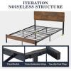 imageAllewie Full Size Platform Bed Frame with Wood headboard and Metal SlatsRustic Country Style Mattress FoundationBox Spring OptionalStrong Metal Slats SupportEasy AssemblyQueen