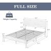 imageAllewie Full Size Platform Bed Frame with Wood headboard and Metal SlatsRustic Country Style Mattress FoundationBox Spring OptionalStrong Metal Slats SupportEasy AssemblyFull