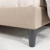 imageAllewie Queen Bed Frame with Adjustable Diamond Stitched Button Tufted HeadboardFaux Leather Upholstered Platform Bed with EasyAssembly Wood slats BlackBeige