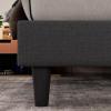 imageAllewie Queen Bed Frame with Adjustable Diamond Stitched Button Tufted HeadboardFaux Leather Upholstered Platform Bed with EasyAssembly Wood slats BlackDark Grey