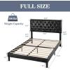 imageAllewie Queen Bed Frame with Adjustable Diamond Stitched Button Tufted HeadboardFaux Leather Upholstered Platform Bed with EasyAssembly Wood slats BlackBlack