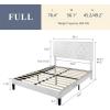 imageAllewie Queen Bed Frame with Adjustable Diamond Stitched Button Tufted HeadboardFaux Leather Upholstered Platform Bed with EasyAssembly Wood slats BlackOffwhite