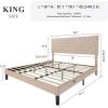 imageAllewie Queen Bed Frame with Adjustable Diamond Stitched Button Tufted HeadboardFaux Leather Upholstered Platform Bed with EasyAssembly Wood slats BlackBeige