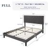 imageAllewie Queen Bed Frame with Adjustable Diamond Stitched Button Tufted HeadboardFaux Leather Upholstered Platform Bed with EasyAssembly Wood slats BlackDark Grey