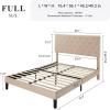 imageAllewie Queen Bed Frame with Adjustable Diamond Stitched Button Tufted HeadboardFaux Leather Upholstered Platform Bed with EasyAssembly Wood slats BlackBeige