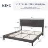 imageAllewie Queen Bed Frame with Adjustable Diamond Stitched Button Tufted HeadboardFaux Leather Upholstered Platform Bed with EasyAssembly Wood slats BlackDark Grey