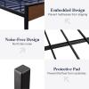 imageAllewie Twin Size Platform Bed Frame with Wooden Headboard and Footboard Heavy Duty Metal Slats Support No Box Spring Needed UnderBed Storage Noise Free Easy Assembly Black OakWalnut