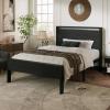 imageAllewie Twin Size Platform Bed Frame with Wooden Headboard and Footboard Heavy Duty Metal Slats Support No Box Spring Needed UnderBed Storage Noise Free Easy Assembly Black OakBlack Oak