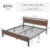 imageAllewie Twin Size Platform Bed Frame with Wooden Headboard and Footboard Heavy Duty Metal Slats Support No Box Spring Needed UnderBed Storage Noise Free Easy Assembly Black OakWalnut