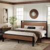 imageAllewie Twin Size Platform Bed Frame with Wooden Headboard and Footboard Heavy Duty Metal Slats Support No Box Spring Needed UnderBed Storage Noise Free Easy Assembly Black OakWalnut