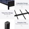imageAllewie Twin Size Platform Bed Frame with Wooden Headboard and Footboard Heavy Duty Metal Slats Support No Box Spring Needed UnderBed Storage Noise Free Easy Assembly Black OakBlack Oak
