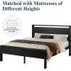 imageAllewie Twin Size Platform Bed Frame with Wooden Headboard and Footboard Heavy Duty Metal Slats Support No Box Spring Needed UnderBed Storage Noise Free Easy Assembly Black OakBlack Oak