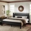imageAllewie Twin Size Platform Bed Frame with Wooden Headboard and Footboard Heavy Duty Metal Slats Support No Box Spring Needed UnderBed Storage Noise Free Easy Assembly Black OakBlack Oak