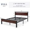 imageAllewie Twin Size Platform Bed Frame with Wooden Headboard and Footboard Heavy Duty Metal Slats Support No Box Spring Needed UnderBed Storage Noise Free Easy Assembly Black OakMahogany