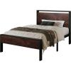imageAllewie Twin Size Platform Bed Frame with Wooden Headboard and Footboard Heavy Duty Metal Slats Support No Box Spring Needed UnderBed Storage Noise Free Easy Assembly Black OakMahogany
