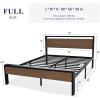 imageAllewie Twin Size Platform Bed Frame with Wooden Headboard and Footboard Heavy Duty Metal Slats Support No Box Spring Needed UnderBed Storage Noise Free Easy Assembly Black OakWalnut