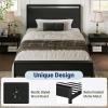 imageAllewie Twin Size Platform Bed Frame with Wooden Headboard and Footboard Heavy Duty Metal Slats Support No Box Spring Needed UnderBed Storage Noise Free Easy Assembly Black OakBlack Oak