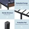 imageAllewie Twin Size Platform Bed Frame with Wooden Headboard and Footboard Heavy Duty Metal Slats Support No Box Spring Needed UnderBed Storage Noise Free Easy Assembly Black OakWalnut