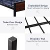 imageAllewie Twin Size Platform Bed Frame with Wooden Headboard and Footboard Heavy Duty Metal Slats Support No Box Spring Needed UnderBed Storage Noise Free Easy Assembly Black OakMahogany
