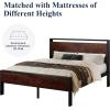 imageAllewie Twin Size Platform Bed Frame with Wooden Headboard and Footboard Heavy Duty Metal Slats Support No Box Spring Needed UnderBed Storage Noise Free Easy Assembly Black OakMahogany