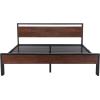 imageAllewie Twin Size Platform Bed Frame with Wooden Headboard and Footboard Heavy Duty Metal Slats Support No Box Spring Needed UnderBed Storage Noise Free Easy Assembly Black OakMahogany