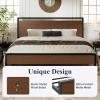 imageAllewie Twin Size Platform Bed Frame with Wooden Headboard and Footboard Heavy Duty Metal Slats Support No Box Spring Needed UnderBed Storage Noise Free Easy Assembly Black OakWalnut