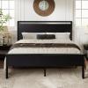 imageAllewie Twin Size Platform Bed Frame with Wooden Headboard and Footboard Heavy Duty Metal Slats Support No Box Spring Needed UnderBed Storage Noise Free Easy Assembly Black OakBlack Oak