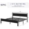 imageAllewie Twin Size Platform Bed Frame with Wooden Headboard and Footboard Heavy Duty Metal Slats Support No Box Spring Needed UnderBed Storage Noise Free Easy Assembly Black OakBlack Oak