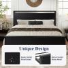 imageAllewie Twin Size Platform Bed Frame with Wooden Headboard and Footboard Heavy Duty Metal Slats Support No Box Spring Needed UnderBed Storage Noise Free Easy Assembly Black OakBlack Oak