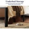 imageAllewie Twin Size Platform Bed Frame with Wooden Headboard and Footboard Heavy Duty Metal Slats Support No Box Spring Needed UnderBed Storage Noise Free Easy Assembly Black OakWalnut