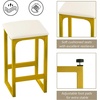 image:imageAllewie 3Piece Counter Height Dining Table Set Kitchen Dining Pub Bar Table with 2 Upholstered Stools amp 3 Open Storage Shelves Metallic Gold