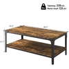 image:imageAllewie 443 Industrial Coffee Table with 2Tier Storage Shelf for Living Room Wood Look Accent Furniture with Rivet Design Easy Assembly Rustic Brown