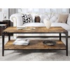 image:imageAllewie 443 Industrial Coffee Table with 2Tier Storage Shelf for Living Room Wood Look Accent Furniture with Rivet Design Easy Assembly Rustic Brown