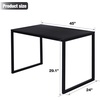 image:imageAllewie 45 Black Computer Desk Modern Writing Gaming Desk for Home Office Small Wood Table Top Workstation Sturdy Metal Frame Rustic Simple Industrial Design Easy Assembly