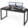 image:imageAllewie 45 Black Computer Desk Modern Writing Gaming Desk for Home Office Small Wood Table Top Workstation Sturdy Metal Frame Rustic Simple Industrial Design Easy Assembly