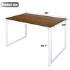 image:imageAllewie 45 Computer Desk Modern Writing Gaming Desk for Home Office Small Wood Table Top Workstation Sturdy Metal Frame Rustic Simple Industrial Design Easy Assembly Walnut