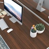 image:imageAllewie 45 Computer Desk Modern Writing Gaming Desk for Home Office Small Wood Table Top Workstation Sturdy Metal Frame Rustic Simple Industrial Design Easy Assembly Walnut