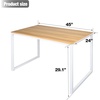 image:imageAllewie 45 Computer Desk Modern Writing Gaming Desk for Home Office Small Wood Table Top Workstation Sturdy Metal Frame Rustic Simple Industrial Design Easy Assembly Maple