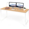 image:imageAllewie 45 Computer Desk Modern Writing Gaming Desk for Home Office Small Wood Table Top Workstation Sturdy Metal Frame Rustic Simple Industrial Design Easy Assembly Maple