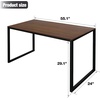 image:imageAllewie 55 Computer Desk Modern Writing Gaming Desk for Home Office Small Wood Table Top Workstation Black Sturdy Metal Frame Rustic Simple Industrial Design Easy Assembly Walnut