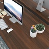 image:imageAllewie 55 Computer Desk Modern Writing Gaming Desk for Home Office Small Wood Table Top Workstation Black Sturdy Metal Frame Rustic Simple Industrial Design Easy Assembly Walnut