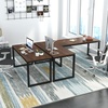 image:imageAllewie 55 Computer Desk Modern Writing Gaming Desk for Home Office Small Wood Table Top Workstation Black Sturdy Metal Frame Rustic Simple Industrial Design Easy Assembly Walnut