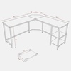 image:imageAllewie L Shaped Desk 585 Modern Computer Gaming Desk Home Office Corner Desk with Large Workstation Storage Shelves and CPU Stand Oak