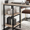 image:imageAllewie L Shaped Desk 585 Modern Computer Gaming Desk Home Office Corner Desk with Large Workstation Storage Shelves and CPU Stand Oak
