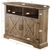 image:imageAllewie Modern Farmhouse Wood Corner TV Stand for TVs up to 50 Inches 44 Entertainment Center with Adjustable Open Storage Shelves Buffet Cabinet for Living Room and Bedroom Rustic Oak