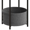 image:imageAllewie Round Side Table with Fabric Storage Basket Metal Side Table Small Bedside Table Coffee Table Nightstand with Wooden Top for Living Room Bedroom Gray
